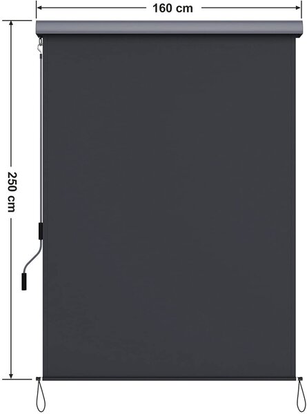 SONGMICS Vertikální markýza Orrine 250x160 cm šedá