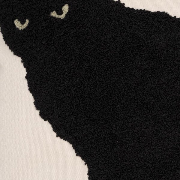 Povlak BLACK CAT watching cat smetanovočerná 45 x 45 cm