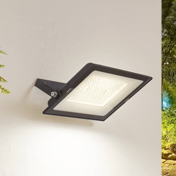 PRIOS Prios LED venkovní reflektor Maikel, 150W, 12000lm, kovový, Černá, Hliník, Moderní, Nástěnné svítidlo