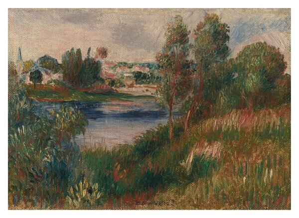 Skleněný obraz - Auguste Renoir, Landscape at Vetheuil, reprodukce (70x50 cm)