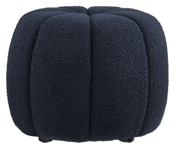 Tmavě modrý taburet z textilie bouclé Paisley – House Nordic