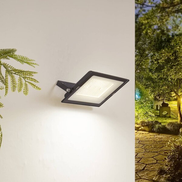 PRIOS Prios LED venkovní reflektor Maikel, 150W, 12000lm, kovový, Černá, Hliník, Moderní, Nástěnné svítidlo