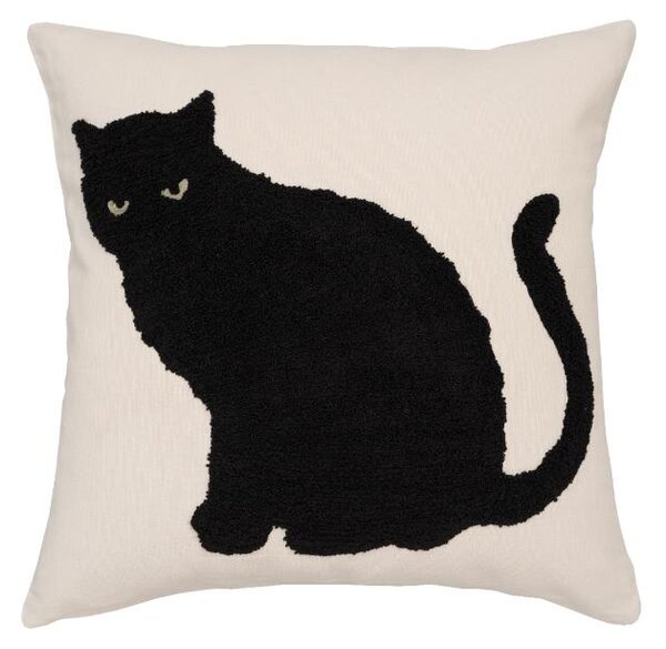 Povlak BLACK CAT watching cat smetanovočerná 45 x 45 cm