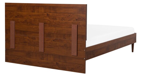 LED postel MIALET 140 x 200 cm Tmavě hnědá