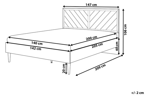 LED postel MIALET 140 x 200 cm Tmavě hnědá