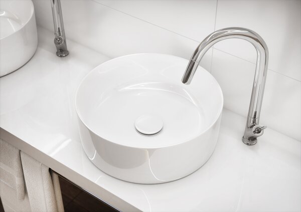 Cersanit Crea umyvadlo 38x38 cm kulatý na pult bílá K114-020-ECO