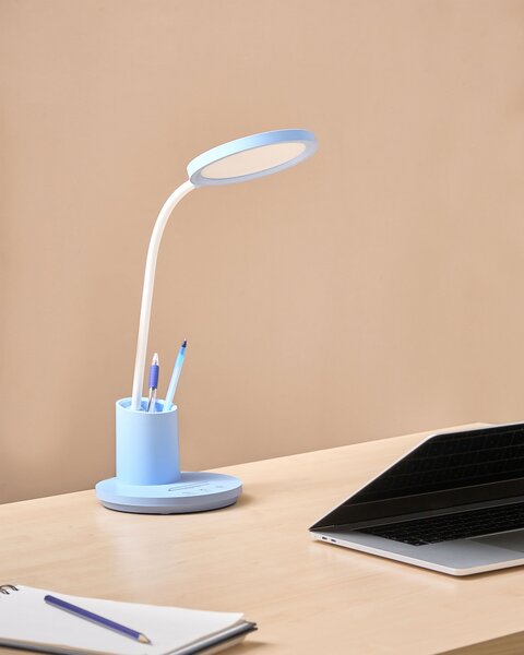 LED stolní lampa VELA se stmívačem Modrá