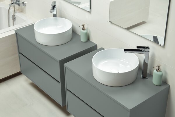 Cersanit Crea umyvadlo 38x38 cm kulatý na pult bílá K114-020-ECO