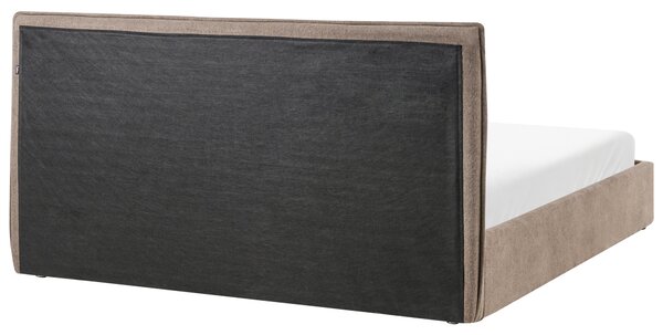 Postel s úložným prostorem Tkanina TARASCON 180 x 200 cm Taupe