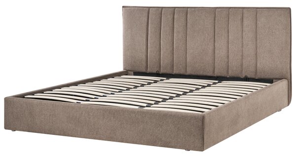 Postel s úložným prostorem Tkanina TARASCON 180 x 200 cm Taupe