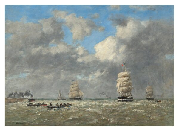 Skleněný obraz - Eugène Boudin, Le Havre, reprodukce (70x50 cm)
