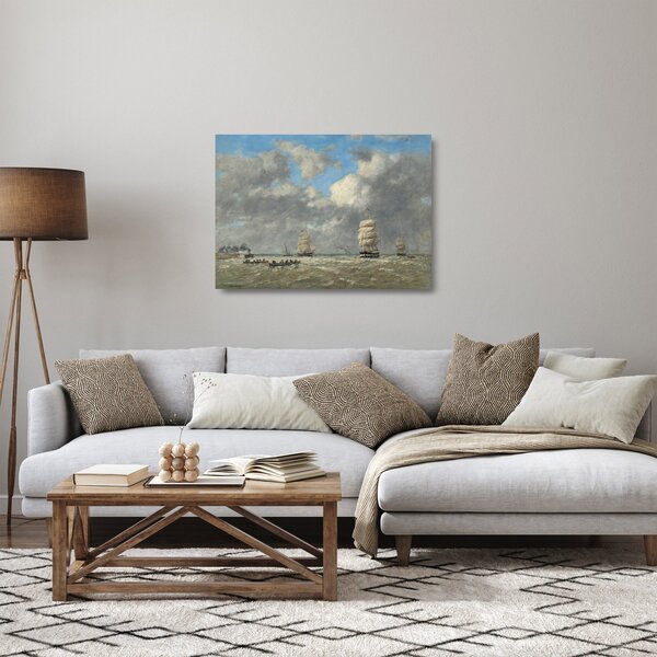 Skleněný obraz - Eugène Boudin, Le Havre, reprodukce (70x50 cm)