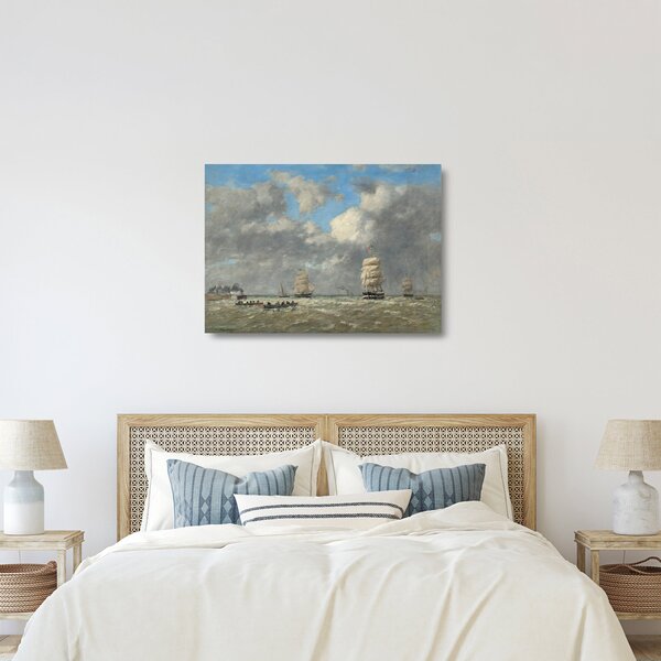 Skleněný obraz - Eugène Boudin, Le Havre, reprodukce (70x50 cm)