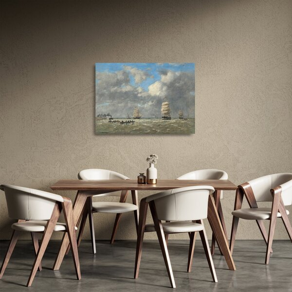 Skleněný obraz - Eugène Boudin, Le Havre, reprodukce (70x50 cm)