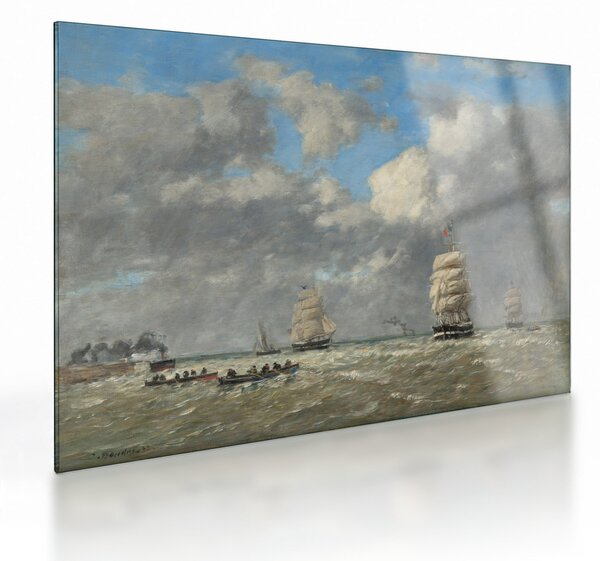 Skleněný obraz - Eugène Boudin, Le Havre, reprodukce (70x50 cm)