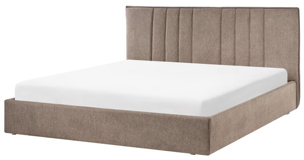 Postel s úložným prostorem Tkanina TARASCON 180 x 200 cm Taupe
