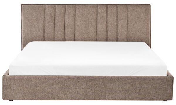 Postel s úložným prostorem Tkanina TARASCON 180 x 200 cm Taupe