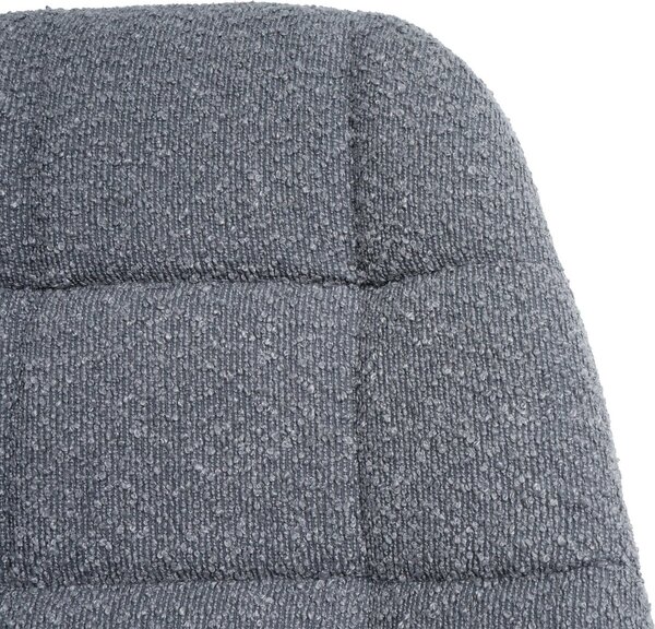 Jídelní židle HWC-A60, kuchyňská židle otočná, ocel Tkanina /textil bouclé (450g/m²) tmavě šedá