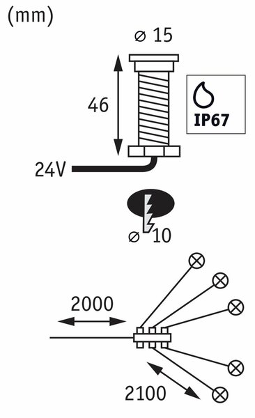 Paulmann Plug&Shine Set vestavné svítidlo MicroPen II IP67 3000K 5x0,22W 936.94 P 93694