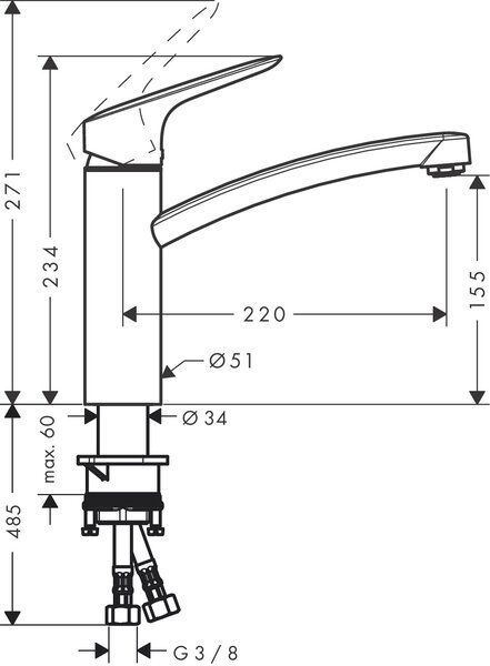 Hansgrohe Logis kuchyňská baterie stojící chrom 71839000