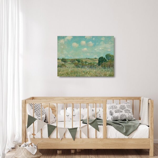 Skleněný obraz - Alfred Sisley, Meadow, reprodukce (70x50 cm)