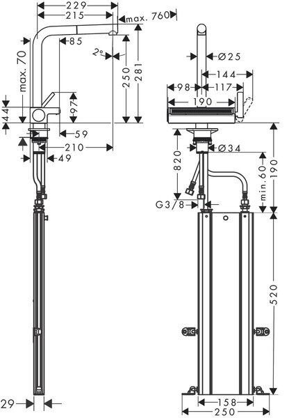 Hansgrohe Aquno Select M81 kuchyňská baterie stojící chrom 73830000