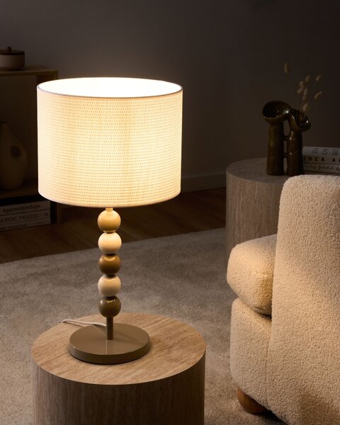 Stolní lampa LOKY Kov Bílá/Béžová