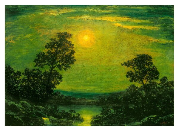 Skleněný obraz - Imitator of Ralph Albert Blakelock, Moonlight, reprodukce (70x50 cm)
