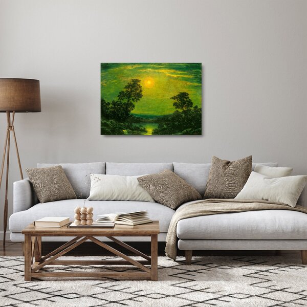 Skleněný obraz - Imitator of Ralph Albert Blakelock, Moonlight, reprodukce (70x50 cm)