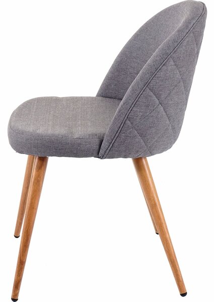 Sada 6 jídelních židlí HWC-D53, kuchyňská židle, retro design 50. let, látka/textil tmavě šedá