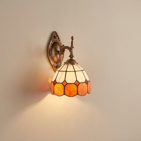 Brilagi - Tiffany vitrážová nástěnná lampa SIENNA 1xE14/40W/230V