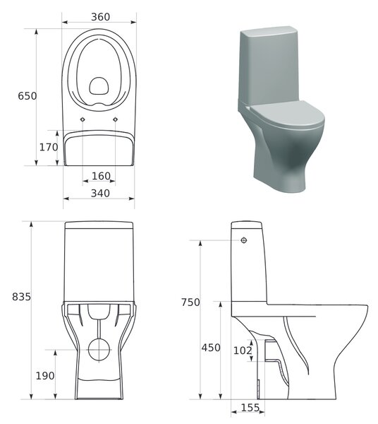 Cersanit Moduo wc kombi bílá K116-029
