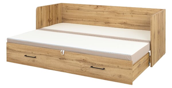 Rozkládací postel 80 cm BRW Tetrix (dub wotan + béžová)