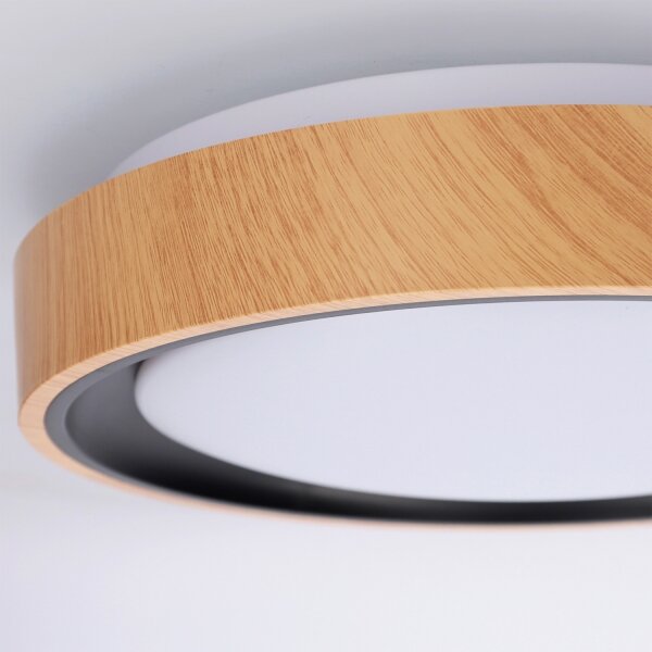 Brilagi - LED Stropní svítidlo FLOCO LED/24W/230V pr. 30 cm dřevo/černá