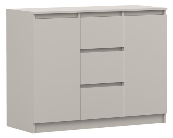 Komoda SOLO 2D3S II, ložnice, příborník 120 cm, barva kašmír/kašmír, dvoudveřová, tři zásuvky, bez úchytek