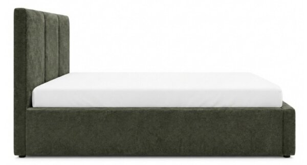 Čalouněná postel 140x200 EABNA s úložným prostorem - tmavě zelená