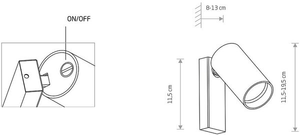 Nowodvorski Lighting Mono nástěnné svítidlo 1x10 W černá 7840