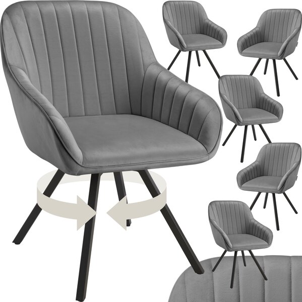 Tectake® Otočné křeslo Snug čalouněné, sametový vzhled 58 x 58 x 82 cm