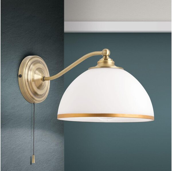 Orion WA 2-1371/1 - Nástěnná lampa OLD LAMP 1xE27/40W/230V bílá/mosaz