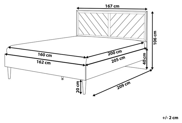 LED postel MIALET 160 x 200 cm Tmavě hnědá