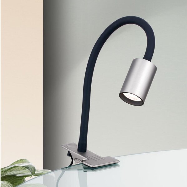 Orion Str 10-489- LED Flexibilní stolní lampa s klipem KURT LED/5W/230V stříbrná