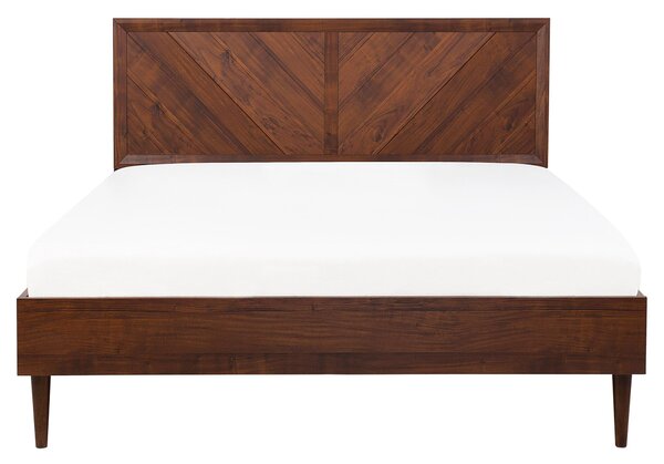 LED postel MIALET 160 x 200 cm Tmavě hnědá