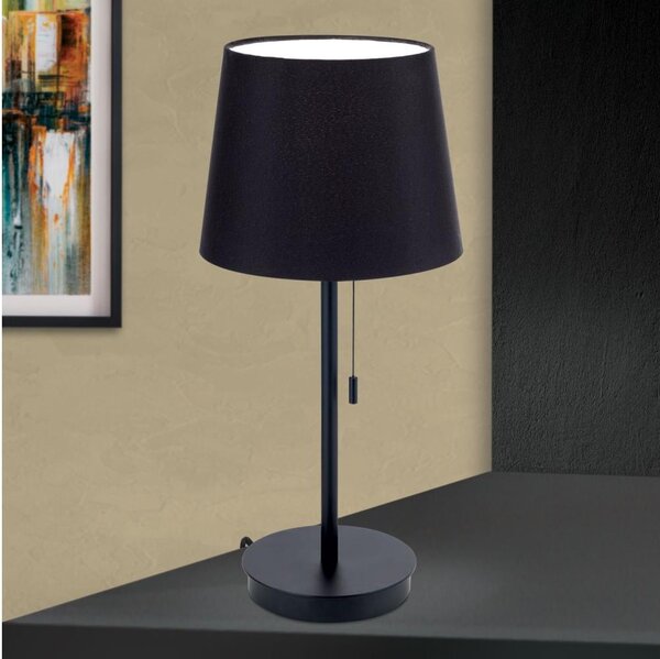 Orion LA 4-1205/1 - Stolní lampa s USB portem LUDWIG 1xE27/40W/230V černá