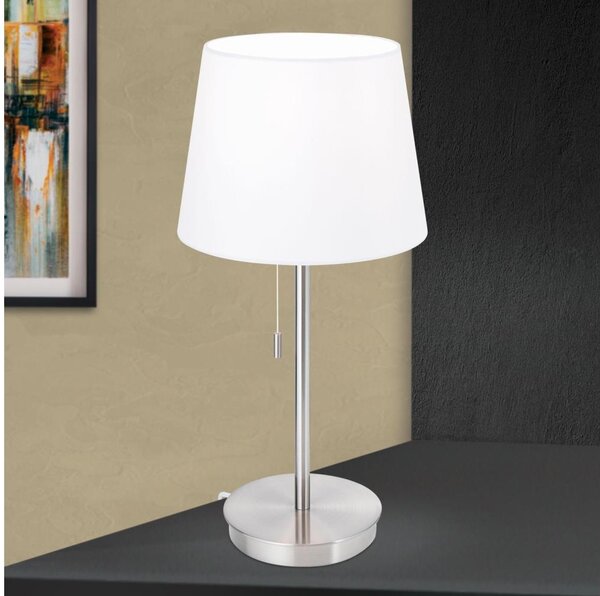 Orion LA 4-1205/1 - Stolní lampa s USB portem LUDWIG 1xE27/40W/230V bílá/chrom