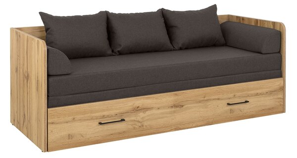 Rozkládací postel 80 cm BRW Tetrix (dub wotan + hnědá)