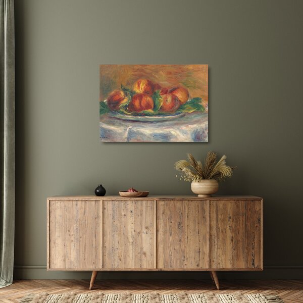 Skleněný obraz - Auguste Renoir, Peaches on a Plate, reprodukce (70x50 cm)