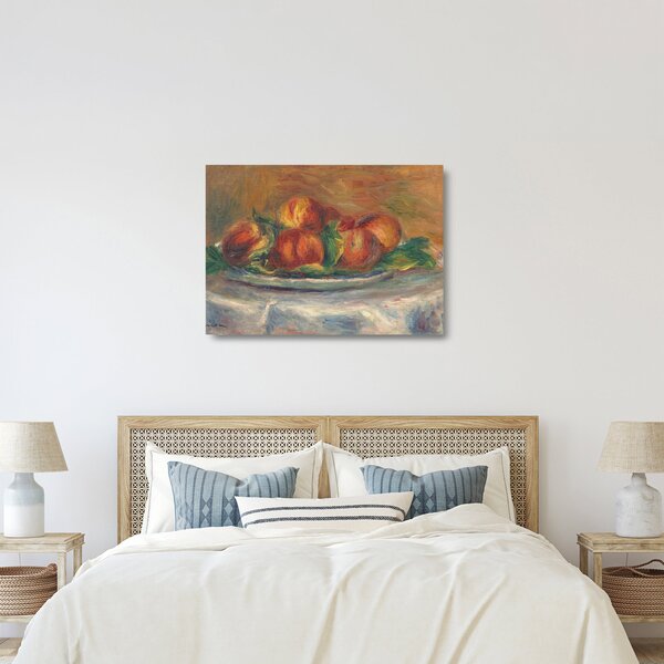 Skleněný obraz - Auguste Renoir, Peaches on a Plate, reprodukce (70x50 cm)