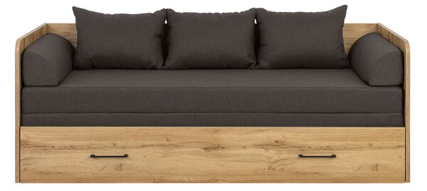 Rozkládací postel 80 cm BRW Tetrix (dub wotan + hnědá)
