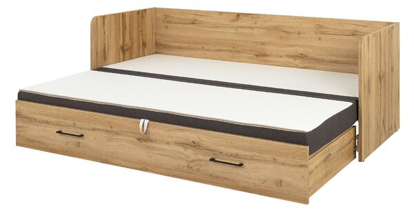 Rozkládací postel 80 cm BRW Tetrix (dub wotan + hnědá)