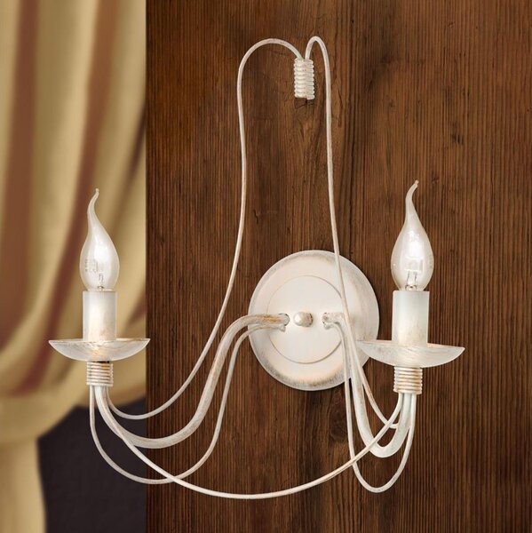 Orion WA 2-809/2 - Nástěnná lampa VELA 2xE14/40W/230V bílá/zlatá/patina